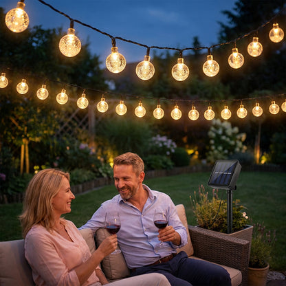 💡 50% DE DESCONTO – Luzes Solares Impermeáveis para Pátio | Efeito bolha, economia de energia & decoração automática