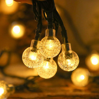 💡 50% DE DESCONTO – Luzes Solares Impermeáveis para Pátio | Efeito bolha, economia de energia & decoração automática