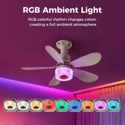 💡 50% DE DESCONTO – Ventilador de Teto 3 em 1 com Luz e Bluetooth | Refresca, ilumina & som ambiente