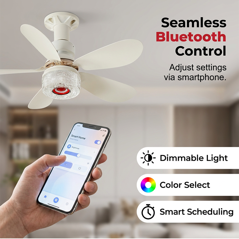 💡 50% DE DESCONTO – Ventilador de Teto 3 em 1 com Luz e Bluetooth | Refresca, ilumina & som ambiente
