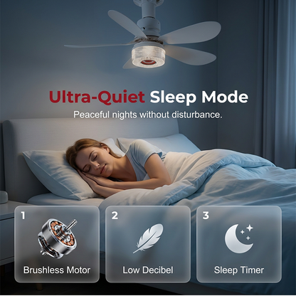 💡 50% DE DESCONTO – Ventilador de Teto 3 em 1 com Luz e Bluetooth | Refresca, ilumina & som ambiente
