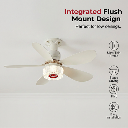 💡 50% DE DESCONTO – Ventilador de Teto 3 em 1 com Luz e Bluetooth | Refresca, ilumina & som ambiente