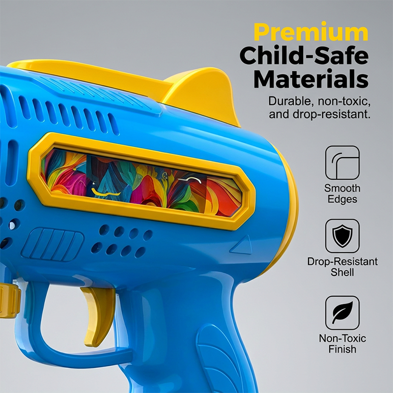 🎁 50% DE DESCONTO – Pistola de Bolhas com Luz para Crianças | Múltiplos furos, divertida & colorida