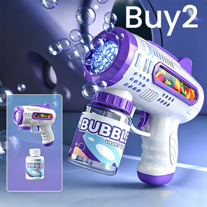 🎁 50% DE DESCONTO – Pistola de Bolhas com Luz para Crianças | Múltiplos furos, divertida & colorida