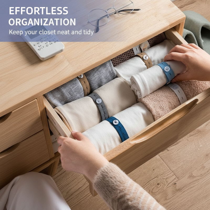 🧺 50% DE DESCONTO – Elásticos Ajustáveis para Organizar Roupas | Mantém tudo no lugar, prático & versátil