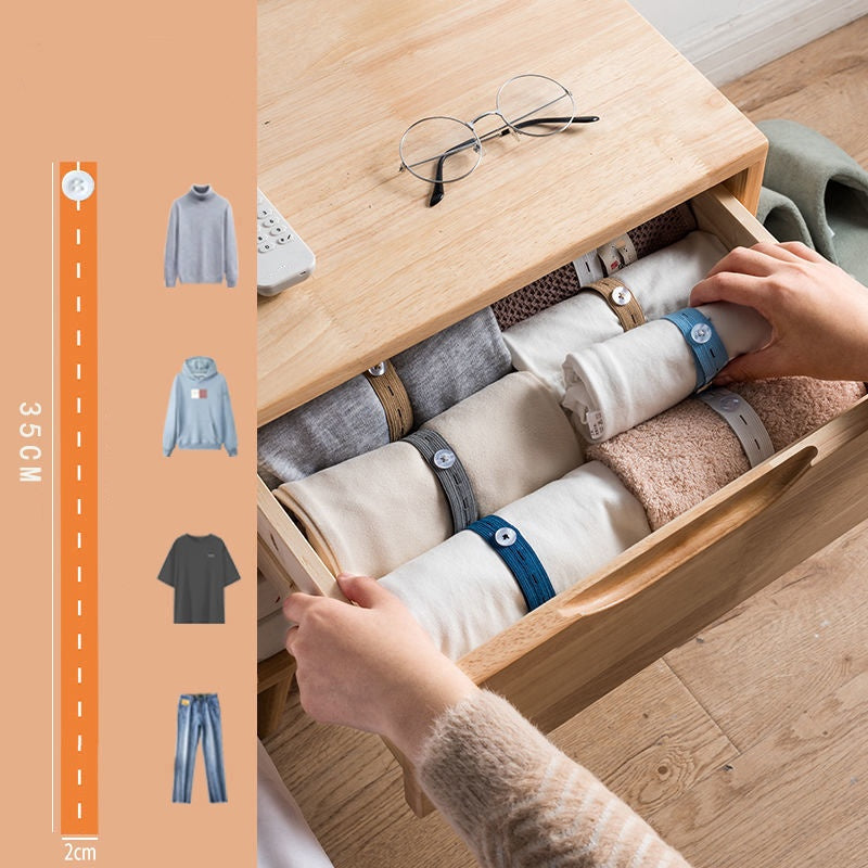 🧺 50% DE DESCONTO – Elásticos Ajustáveis para Organizar Roupas | Mantém tudo no lugar, prático & versátil