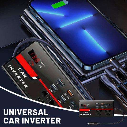 🔌 50% DE DESCONTO – Inversor Universal para Carro | Converte 12V para 110V/220V, potente & portátil