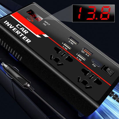 🔌 50% DE DESCONTO – Inversor Universal para Carro | Converte 12V para 110V/220V, potente & portátil