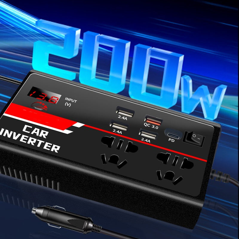 🔌 50% DE DESCONTO – Inversor Universal para Carro | Converte 12V para 110V/220V, potente & portátil