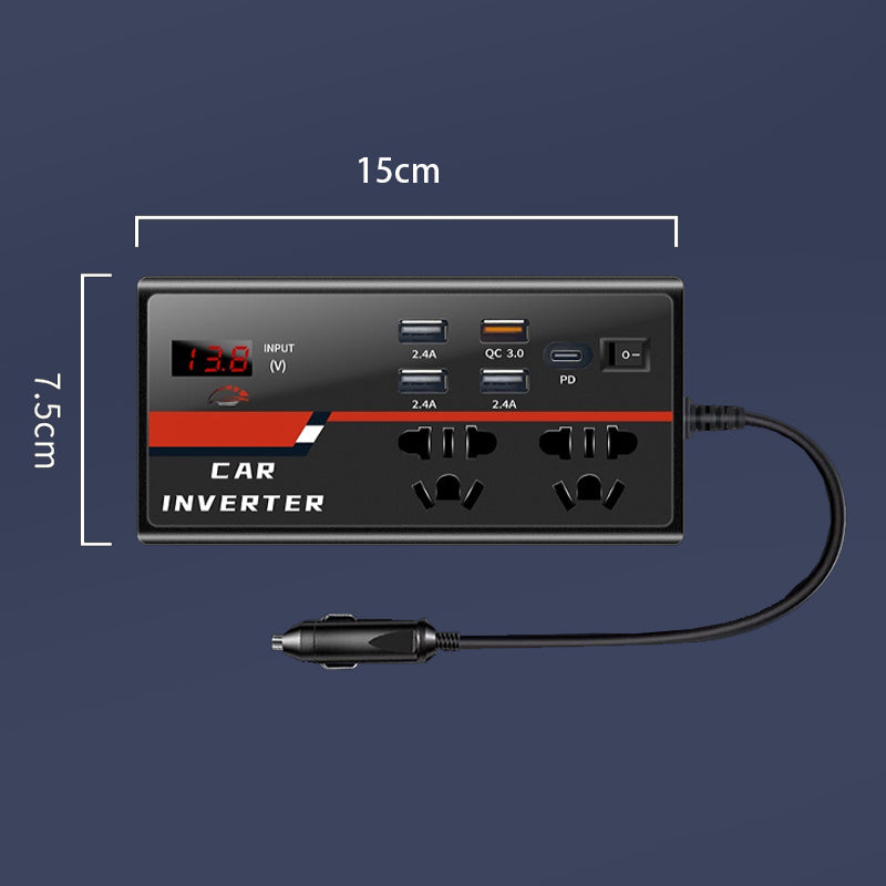 🔌 50% DE DESCONTO – Inversor Universal para Carro | Converte 12V para 110V/220V, potente & portátil
