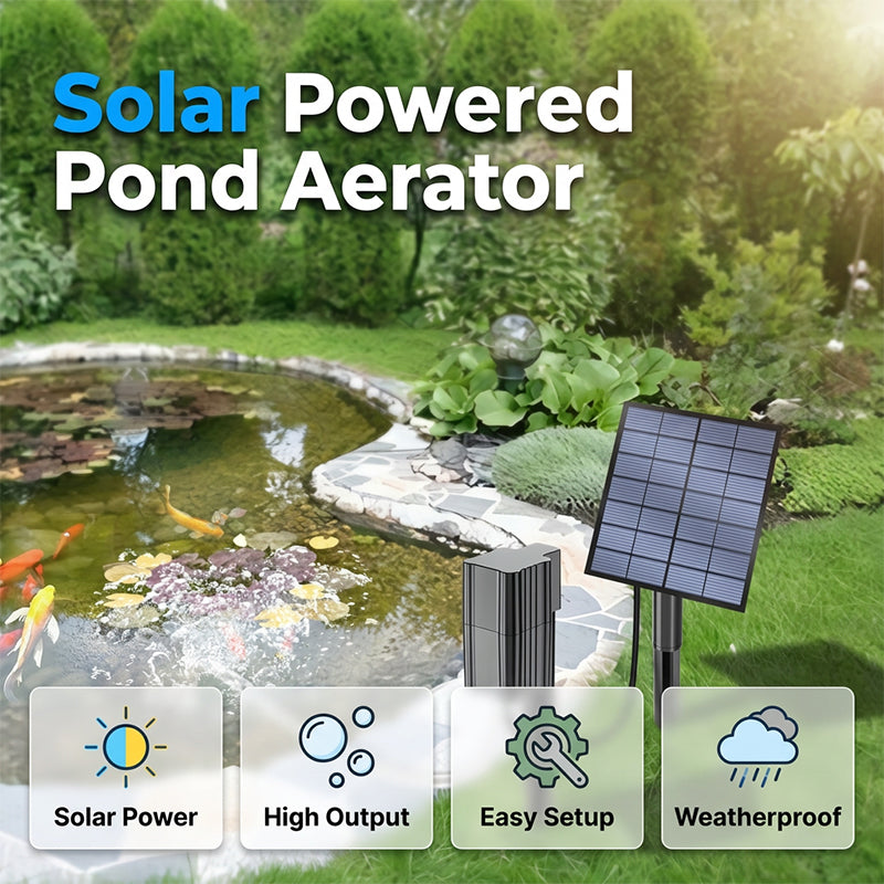 🐟 50% DE DESCONTO – Arejador Solar para Lagos com Bomba de Ar | Oxigena a água, sustentável & fácil instalação