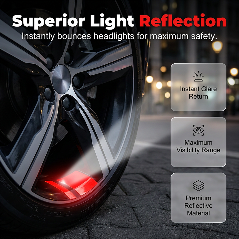 🚗 50% DE DESCONTO – Adesivo Refletivo para Aro de Carro | Segurança noturna, estilo & fácil aplicação