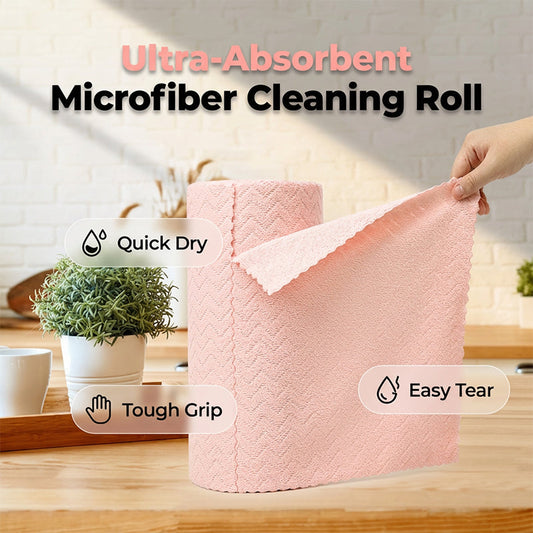 🧼 50% DE DESCONTO – Rolo de Pano de Microfibra Reutilizável | Multiuso, absorvente & fácil de lavar