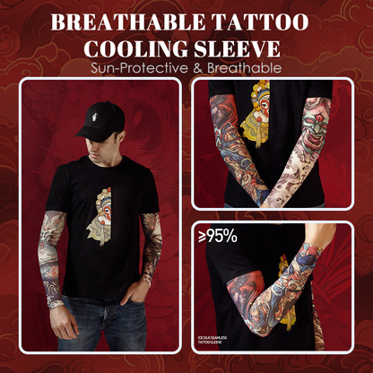 🧴 50% DE DESCONTO – Manga Térmica com Proteção Solar para Tatuagem | Respirável, protege tatuagens & refrescante