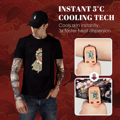 🧴 50% DE DESCONTO – Manga Térmica com Proteção Solar para Tatuagem | Respirável, protege tatuagens & refrescante