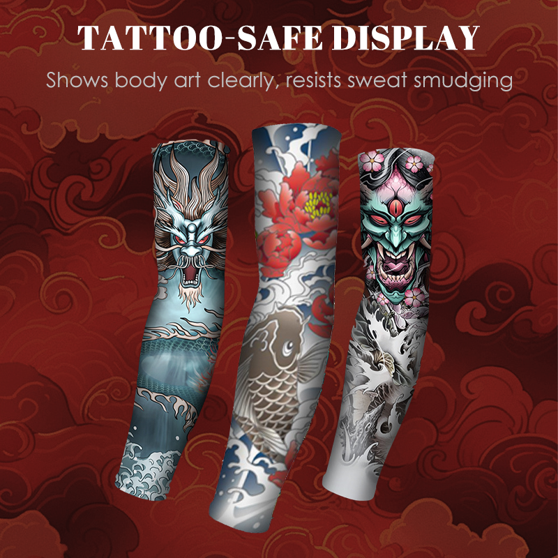 🧴 50% DE DESCONTO – Manga Térmica com Proteção Solar para Tatuagem | Respirável, protege tatuagens & refrescante