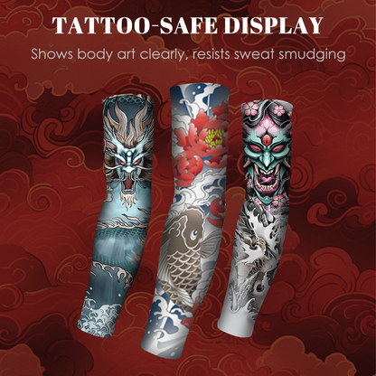 🧴 50% DE DESCONTO – Manga Térmica com Proteção Solar para Tatuagem | Respirável, protege tatuagens & refrescante