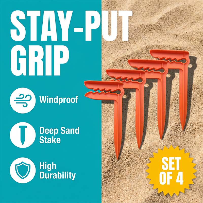 🏖️ 50% DE DESCONTO – Presilhas Anti-vento para Toalha de Praia | Fixa na areia e grama, prática & resistente ao vento