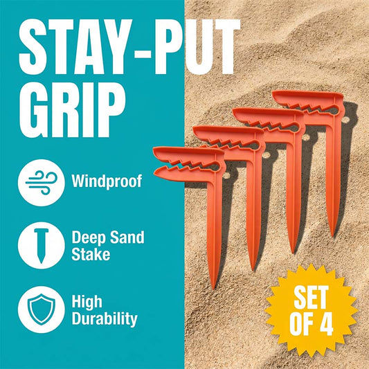 🏖️ 50% DE DESCONTO – Presilhas Anti-vento para Toalha de Praia | Fixa na areia e grama, prática & resistente ao vento
