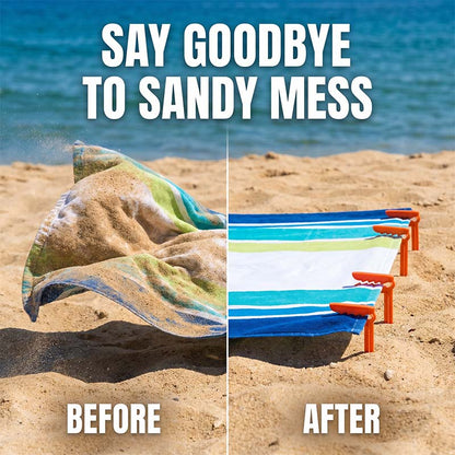 🏖️ 50% DE DESCONTO – Presilhas Anti-vento para Toalha de Praia | Fixa na areia e grama, prática & resistente ao vento