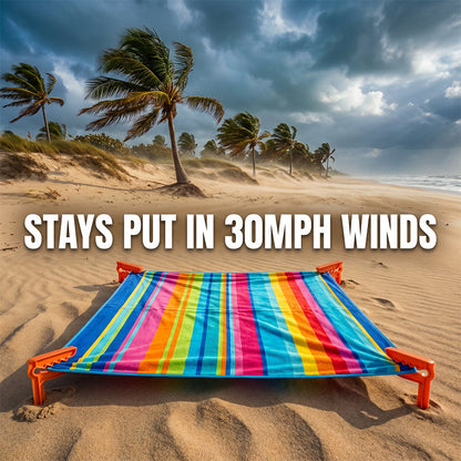 🏖️ 50% DE DESCONTO – Presilhas Anti-vento para Toalha de Praia | Fixa na areia e grama, prática & resistente ao vento