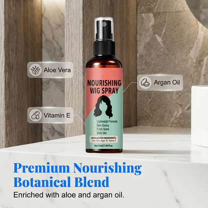 ✨ 50% DE DESCONTO – Spray Leve para Peruca com Nutrição sem Enxágue | Revitaliza, fácil aplicar & sem resíduos 🧖‍♀️