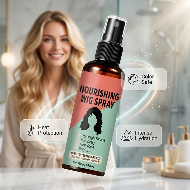 ✨ 50% DE DESCONTO – Spray Leve para Peruca com Nutrição sem Enxágue | Revitaliza, fácil aplicar & sem resíduos 🧖‍♀️