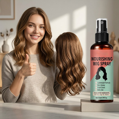 ✨ 50% DE DESCONTO – Spray Leve para Peruca com Nutrição sem Enxágue | Revitaliza, fácil aplicar & sem resíduos 🧖‍♀️