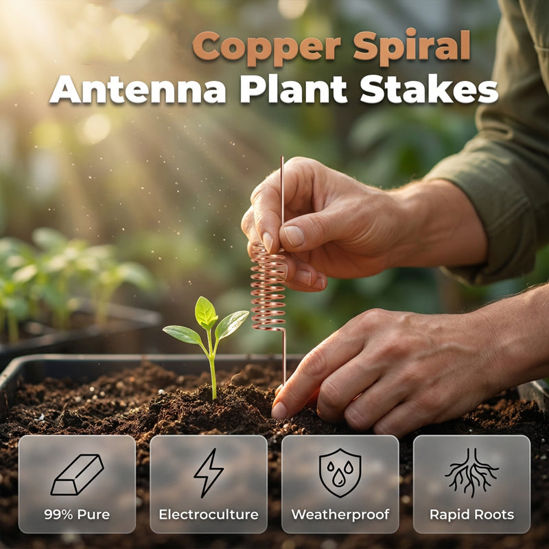 🌿 50% DE DESCONTO – Estacas para Plantas com Antena Espiral de Cobre | Promove crescimento, duráveis & ideais para jardim 🔥