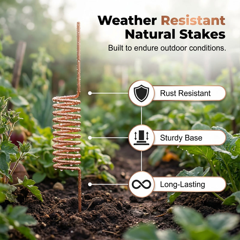 🌿 50% DE DESCONTO – Estacas para Plantas com Antena Espiral de Cobre | Promove crescimento, duráveis & ideais para jardim 🔥