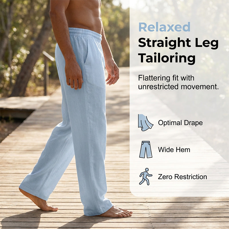 👖 50% DE DESCONTO – Calças Casuais de Linho para Homem | Leves, confortáveis & ideais para o verão