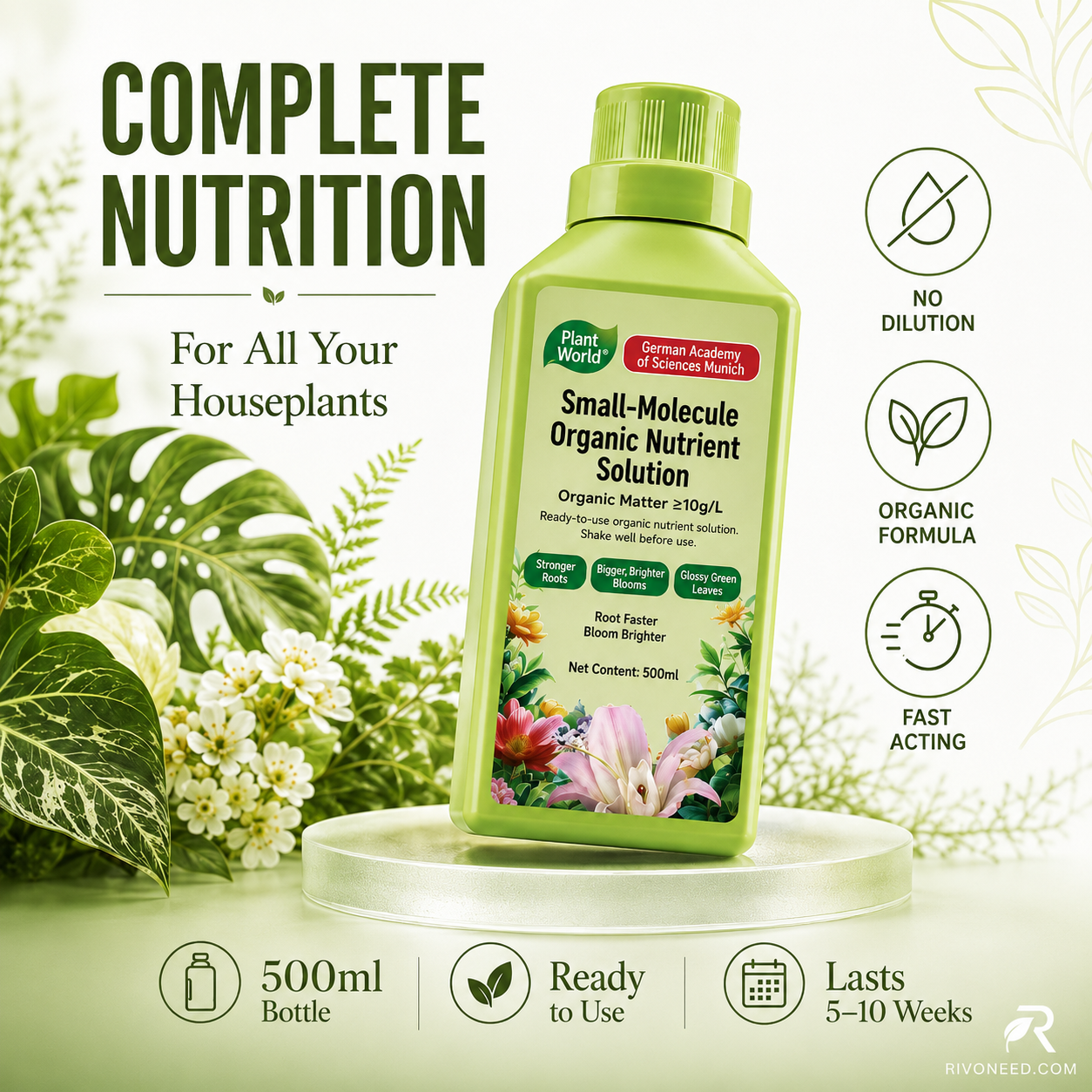 🌱 50% DE DESCONTO – Solução Nutriente Orgânica para Plantas | Promove crescimento, suave para mudas & absorção rápida