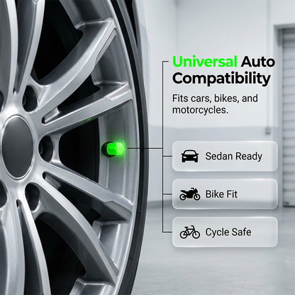 🚗 50% DE DESCONTO – Tampa de Válvula de Pneu Universal Luminosa | Visível à noite, fácil instalação & segurança extra