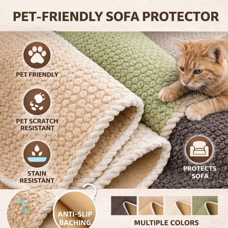 🛋️ 50% DE DESCONTO – Capa Antiderrapante para Sofá | Extra macia, lavável, resistente a arranhões & amiga dos pets 🐾