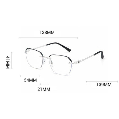🔥50% DE DESCONTO🔍 Óculos sem aro com filtro de luz azul | Tecnologia avançada de filtragem de luz azul · 👓 Design elegante sem aro · Perfeitos tanto para ocasiões informais como profissionai