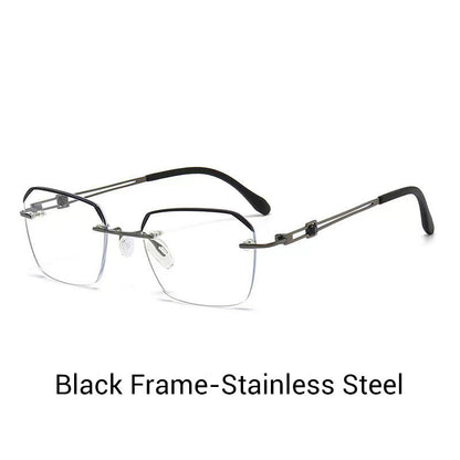 🔥50% DE DESCONTO🔍 Óculos sem aro com filtro de luz azul | Tecnologia avançada de filtragem de luz azul · 👓 Design elegante sem aro · Perfeitos tanto para ocasiões informais como profissionai