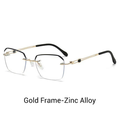 🔥50% DE DESCONTO🔍 Óculos sem aro com filtro de luz azul | Tecnologia avançada de filtragem de luz azul · 👓 Design elegante sem aro · Perfeitos tanto para ocasiões informais como profissionai