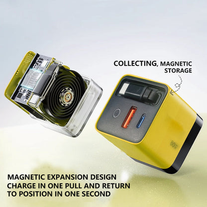 🔋 50% DE DESCONTO – Carregador Rápido 80W com Cabo Type-C Retrátil de 80cm | Potente, compacto & ideal para viagens