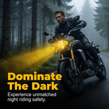 🏍️ 50% DE DESCONTO – Farol Auxiliar LED Universal para Moto | Duas cores, iluminação potente & fácil instalação