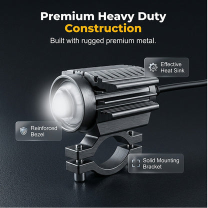 🏍️ 50% DE DESCONTO – Farol Auxiliar LED Universal para Moto | Duas cores, iluminação potente & fácil instalação