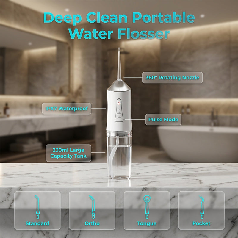 🦷 50% DE DESCONTO – Irrigador Dental Portátil Sem Fios | Limpeza profunda, fácil de usar & ideal para viagens