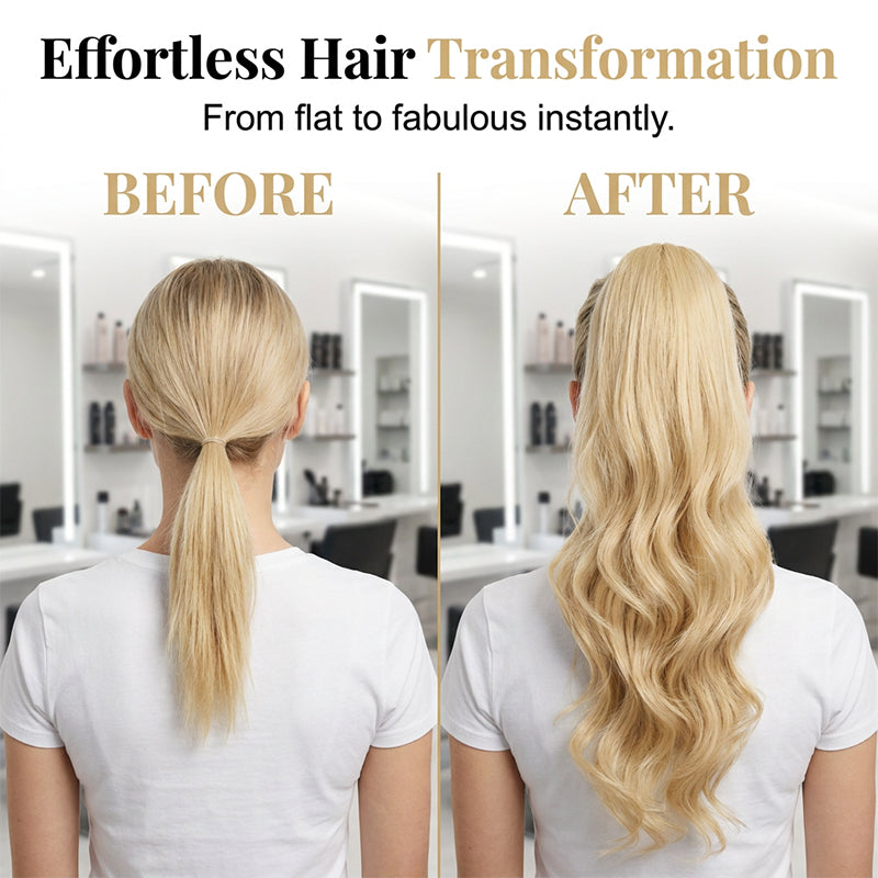 💇‍♀️ 50% DE DESCONTO – Peruca de Rabo de Cavalo Alto Multicamadas | Nova coleção, volume natural & fácil de usar 🎀