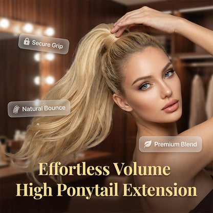 💇‍♀️ 50% DE DESCONTO – Peruca de Rabo de Cavalo Alto Multicamadas | Nova coleção, volume natural & fácil de usar 🎀