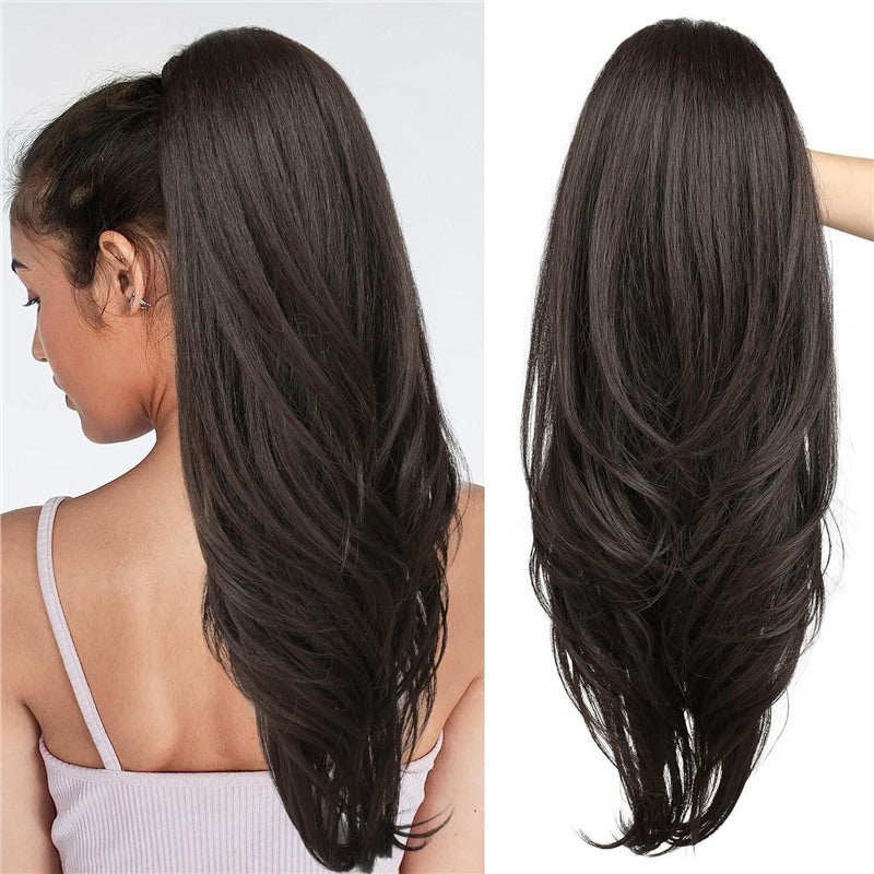 💇‍♀️ 50% DE DESCONTO – Peruca de Rabo de Cavalo Alto Multicamadas | Nova coleção, volume natural & fácil de usar 🎀