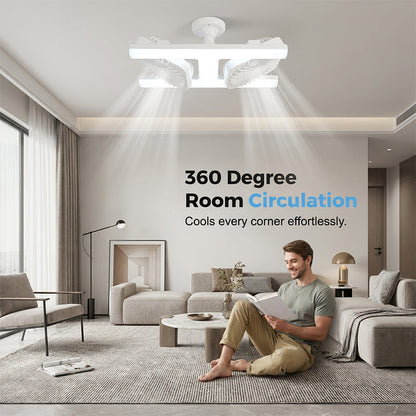 💡 50% DE DESCONTO – Ventilador de Teto Duplo com Luz LED | Design moderno, controle remoto & ideal para sala e quarto 🌬️✨