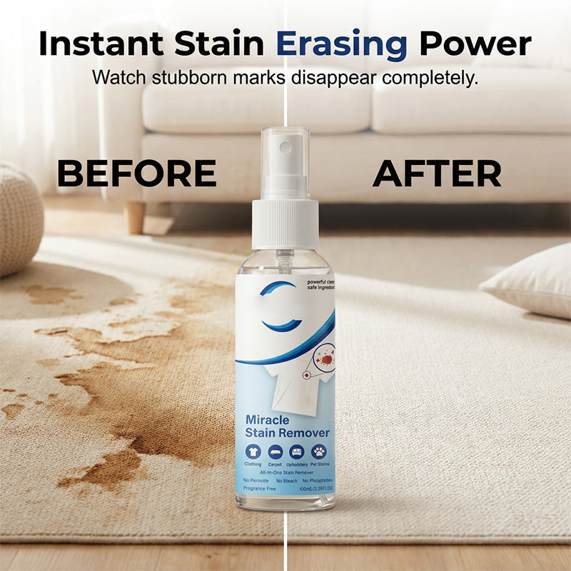 ✨ 50% DE DESCONTO – Spray Removedor de Manchas Milagroso | Remove manchas， difíceis, ação rápida & fácil aplicação