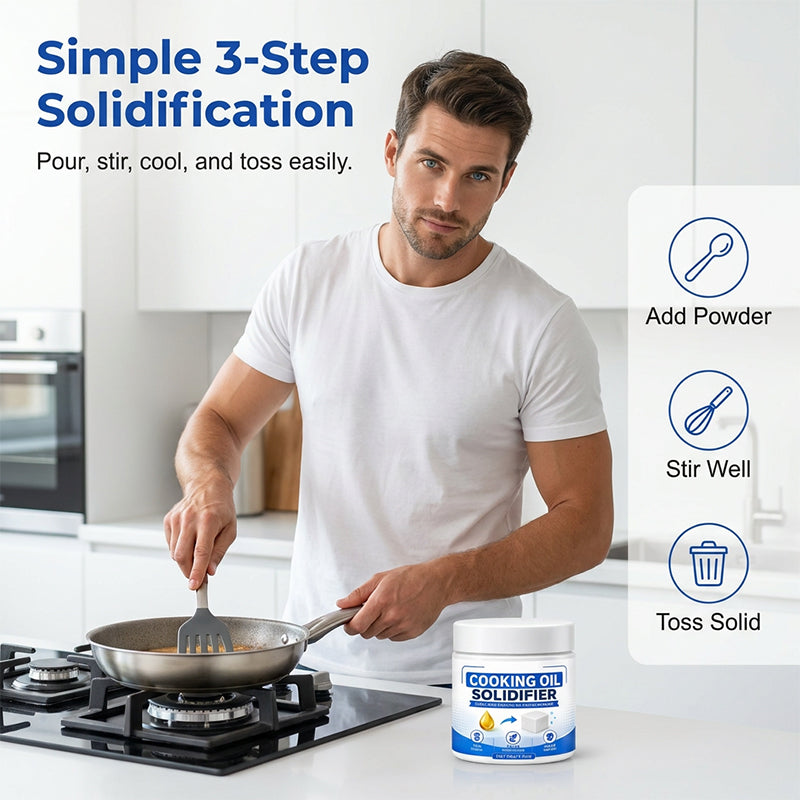 🍳 50% DE DESCONTO – Solidificador Instantâneo para Óleo de Cozinha | Transforma óleo em sólido, fácil descarte & prático 🧊♻️