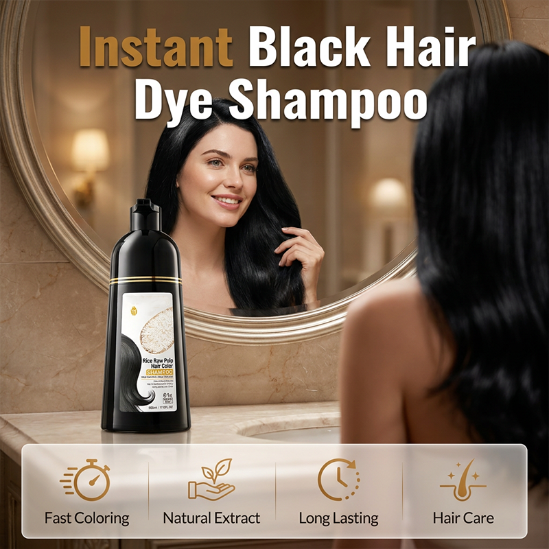 🖤 50% DE DESCONTO – Shampoo Tintura Instantânea para Cabelos Brancos | Cobertura rápida, cor intensa & fácil aplicação 💇‍♀️✨