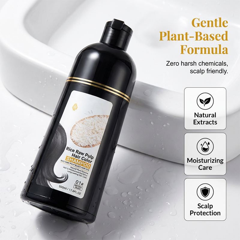 🖤 50% DE DESCONTO – Shampoo Tintura Instantânea para Cabelos Brancos | Cobertura rápida, cor intensa & fácil aplicação 💇‍♀️✨