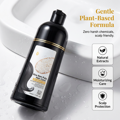 🖤 50% DE DESCONTO – Shampoo Tintura Instantânea para Cabelos Brancos | Cobertura rápida, cor intensa & fácil aplicação 💇‍♀️✨